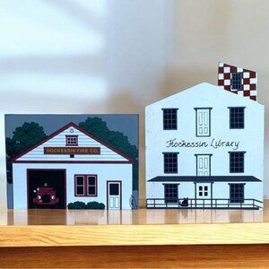 Delaware Vintage Historic Village of Hockessin Wood Buildings Firehouse Library